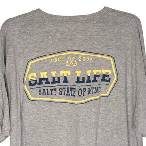 Salt Life Shirt Mens 2XL Gray Pocket Short Sleeve Salty State of Mind Graphic